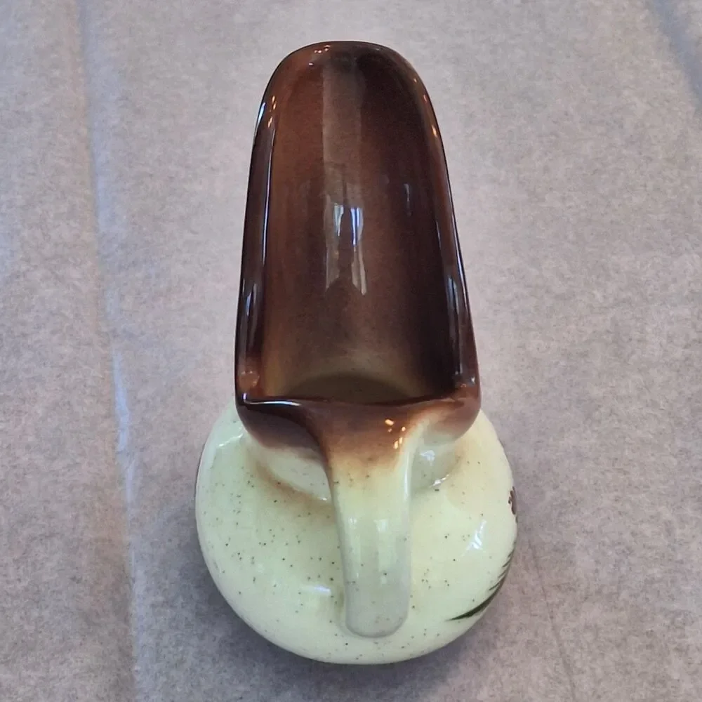 Vintage ROMCO Rocky Mountain Pottery Pinecone Glazed Creamer Colorado Brown